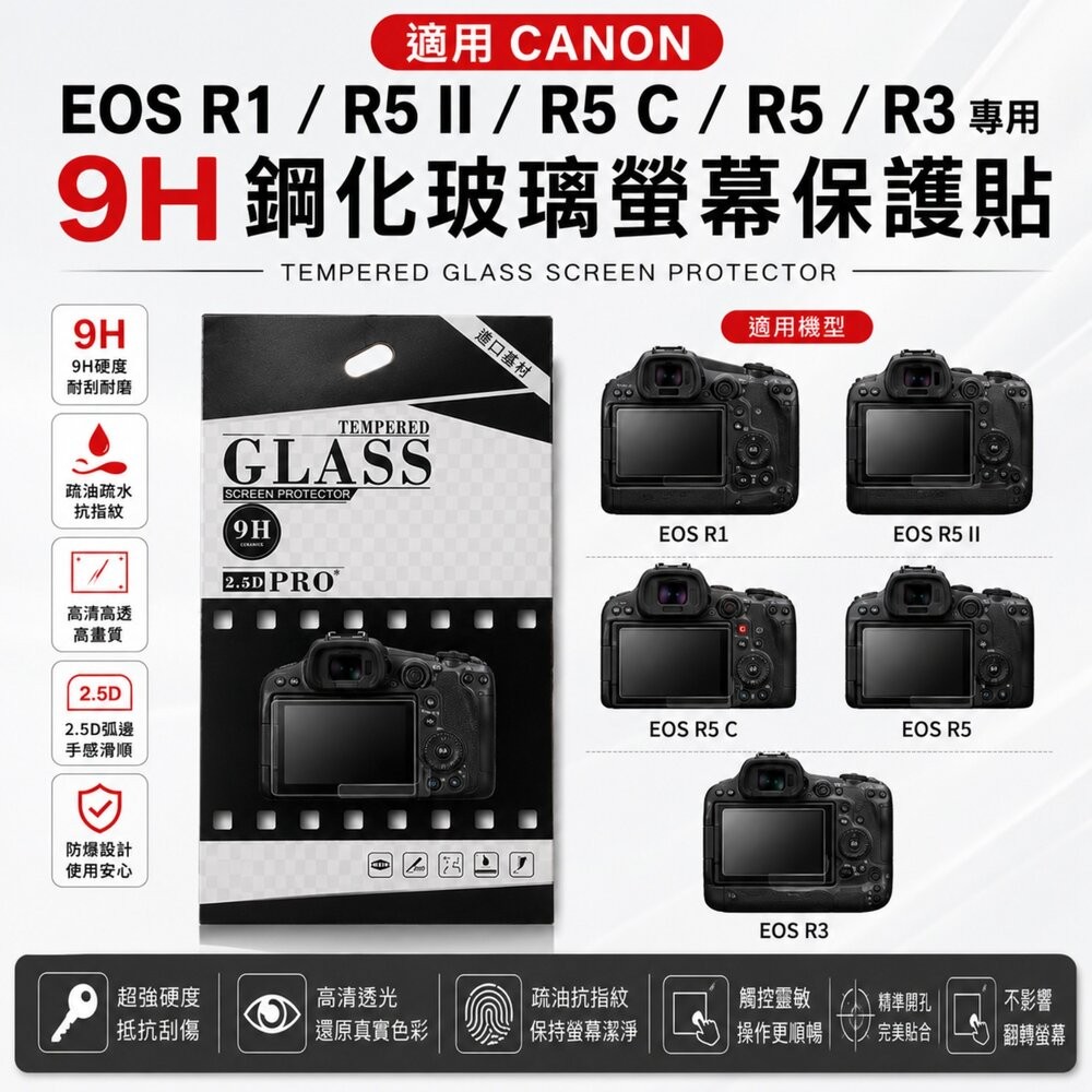 ✨佳能📷 CANON EOS R1 / R5 II / R5 C / R5 / R3 專用 9H鋼化貼 買2送1/第2件-細節圖2