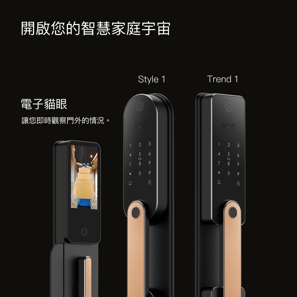 JCT 聚謙泰 電子鎖｜Style 1｜全自動｜人臉｜掌靜脈｜指紋｜Wi-Fi-細節圖2