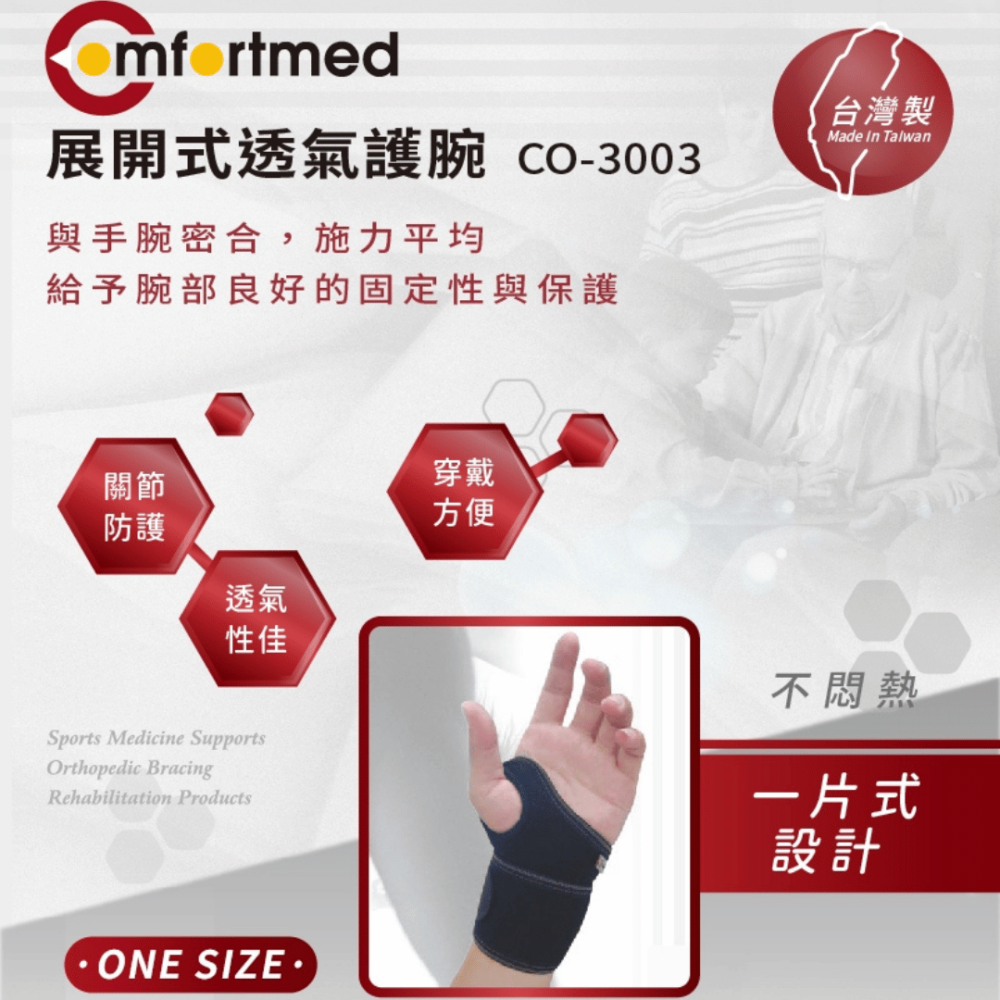 Comfortmed 展開式透氣護腕-細節圖2