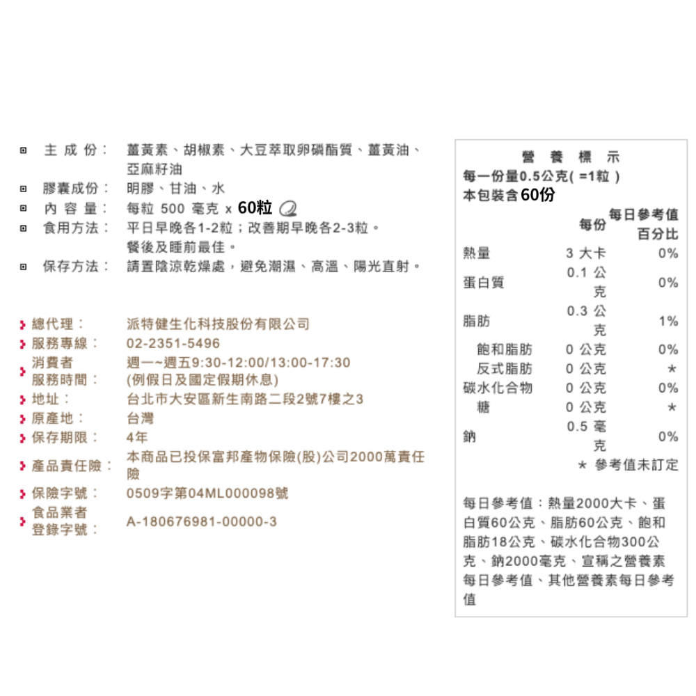 飛特健軟膠囊(60粒/盒)-細節圖2