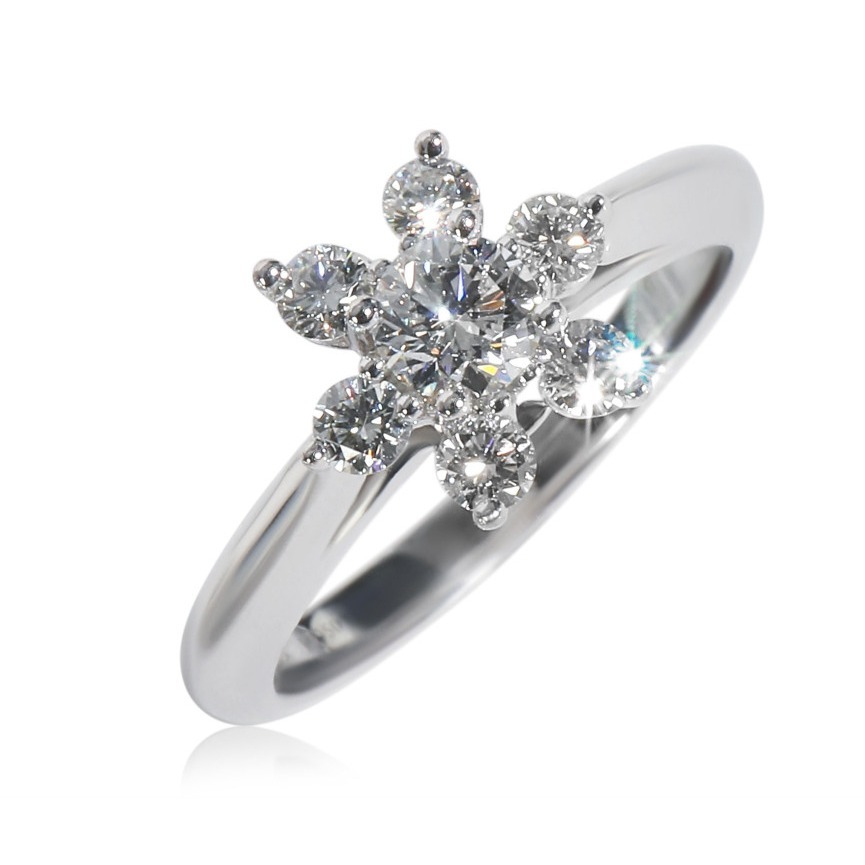Tiffany & Co. Tiffany 蒂芙尼Paper Flowers系列花型鉑金鑽戒0.48克拉-細節圖2