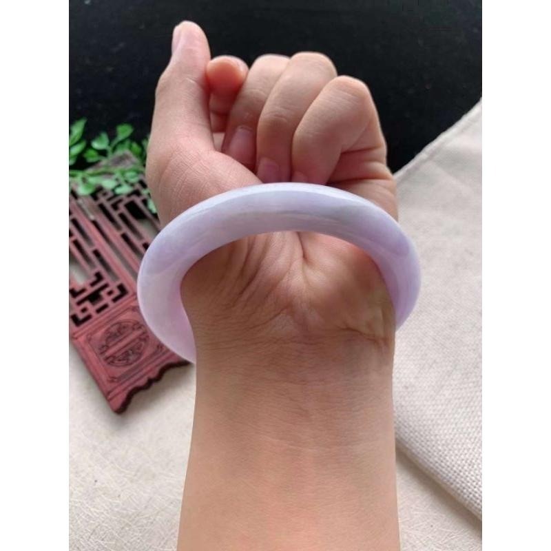 紫羅蘭滿紫圓骨圓條春彩玉鐲手鐲-內徑約57.4mm-A038038天然A貨緬甸翡翠-細節圖3