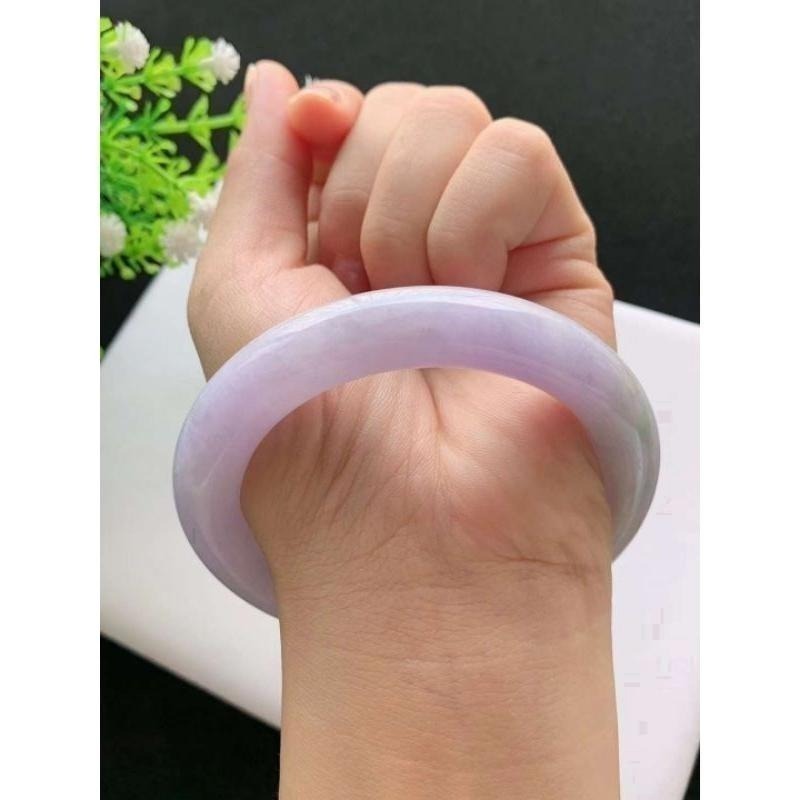 紫羅蘭滿紫圓骨圓條春彩玉鐲手鐲-內徑約57.4mm-A038038天然A貨緬甸翡翠-細節圖4