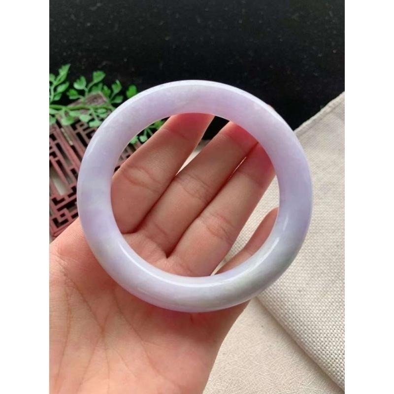 紫羅蘭滿紫圓骨圓條春彩玉鐲手鐲-內徑約57.4mm-A038038天然A貨緬甸翡翠-細節圖5