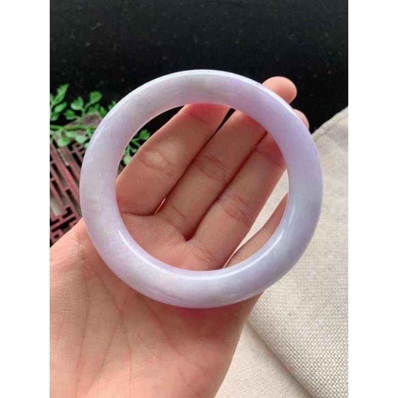 紫羅蘭滿紫圓骨圓條春彩玉鐲手鐲-內徑約57.4mm-A038038天然A貨緬甸翡翠-細節圖6