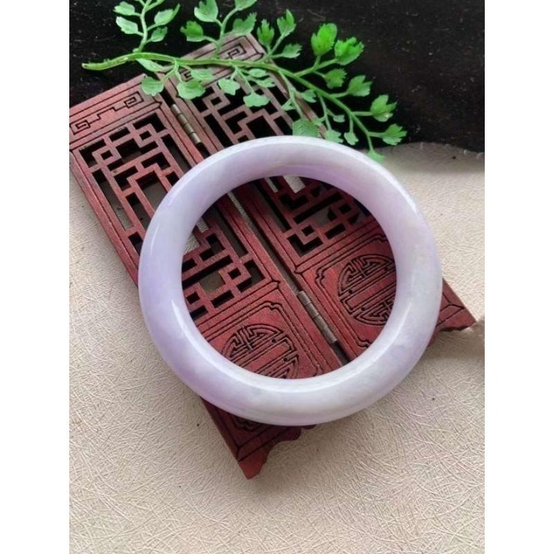 紫羅蘭滿紫圓骨圓條春彩玉鐲手鐲-內徑約57.4mm-A038038天然A貨緬甸翡翠-細節圖7