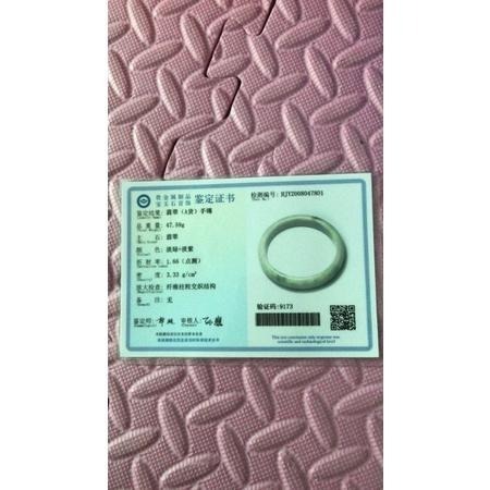 紫羅蘭飄綠春彩橢圓貴妃翡翠玉鐲長內徑57.2mm，適合55.2正圈-A023018湧翠坊天然老坑A貨緬甸翡翠手鐲-附證書-細節圖7