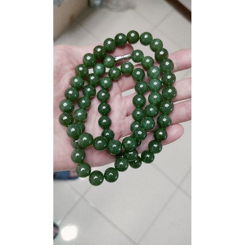 64顆9.7mm滿綠翠綠翡翠 玉珠 項鍊 -V007002__湧翠坊A貨 緬甸翡翠 項鍊 -附證書-細節圖4