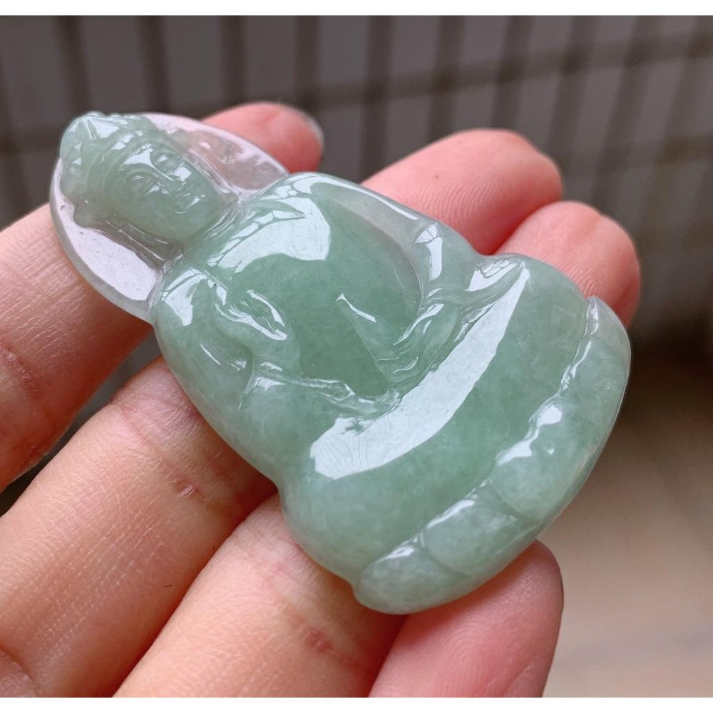 起光亮蘋果綠 淺陽綠 滿綠 觀音 翡翠 玉墜__V013007-湧翠坊天然老坑A貨緬甸翡翠吊墜-附證書-細節圖2