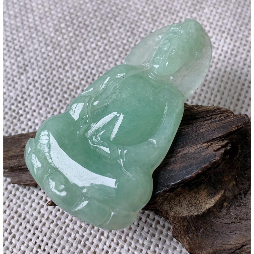 起光亮蘋果綠 淺陽綠 滿綠 觀音 翡翠 玉墜__V013007-湧翠坊天然老坑A貨緬甸翡翠吊墜-附證書-細節圖5