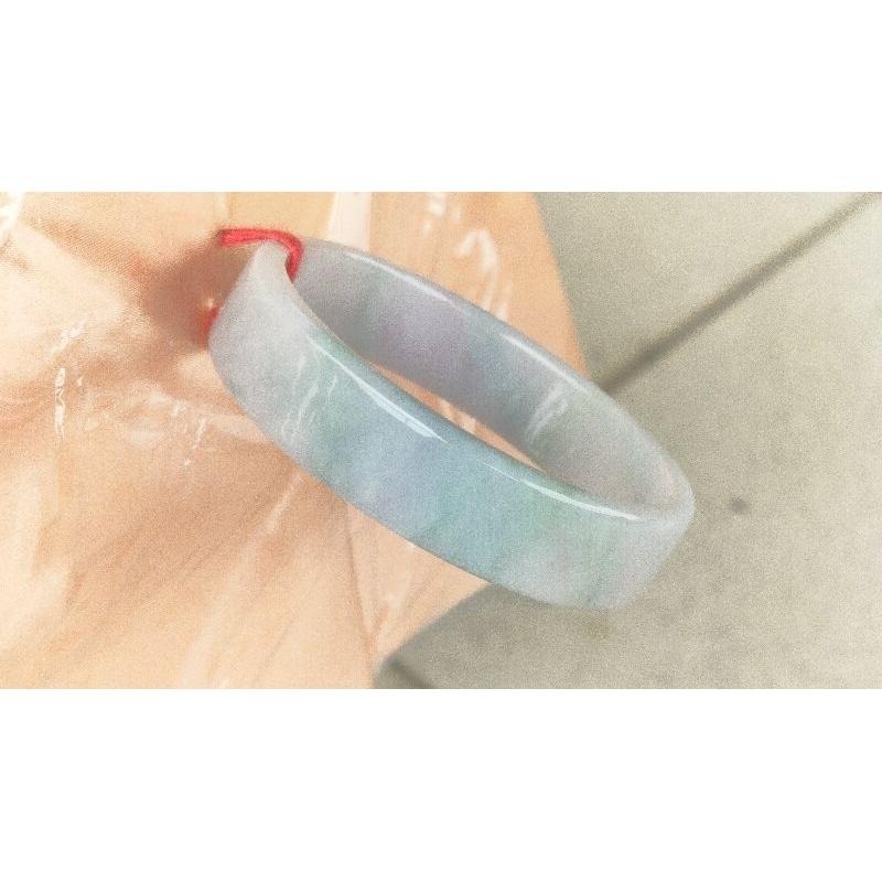 膠感起光粉紫飄蘋果綠春彩玉鐲 手鐲-內徑約53.6mm__A088019-湧翠坊天然老坑A貨緬甸翡翠手鐲-附證書-細節圖7