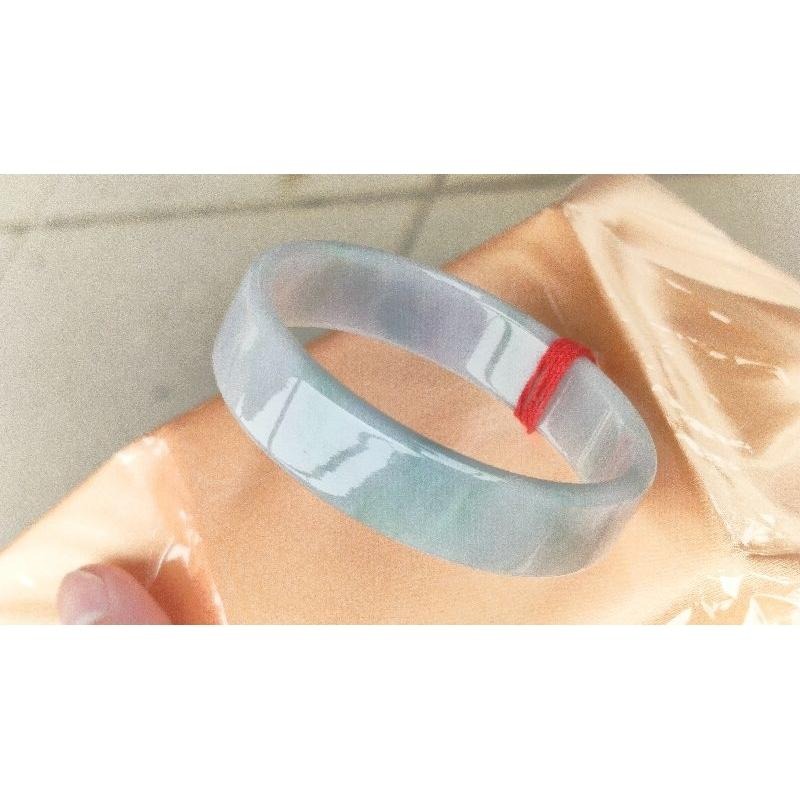 膠感起光粉紫飄蘋果綠春彩玉鐲 手鐲-內徑約53.6mm__A088019-湧翠坊天然老坑A貨緬甸翡翠手鐲-附證書-細節圖8