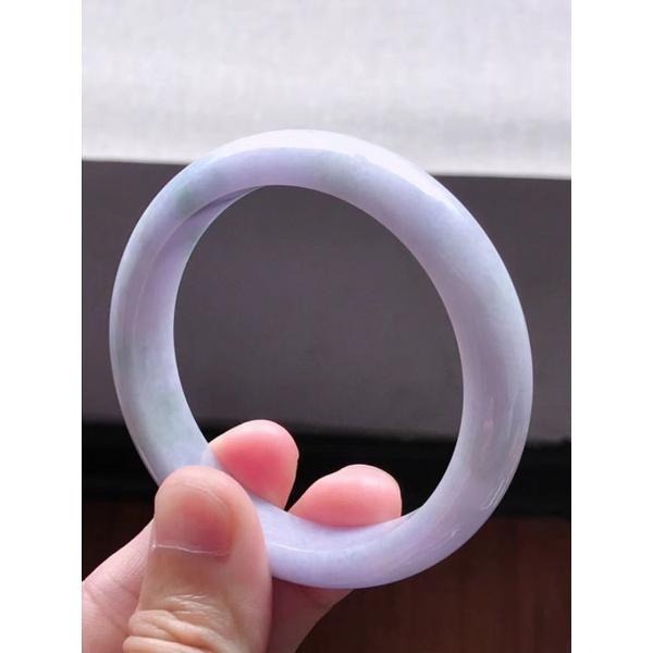 艷紫羅蘭 飄綠 滿紫 春彩 翡翠 玉鐲 手鐲-內徑約57.3mm-A023017-湧翠坊天然老坑A貨緬甸翡翠-附證書-細節圖2