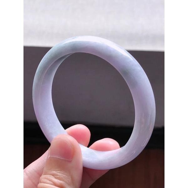 艷紫羅蘭 飄綠 滿紫 春彩 翡翠 玉鐲 手鐲-內徑約57.3mm-A023017-湧翠坊天然老坑A貨緬甸翡翠-附證書-細節圖3