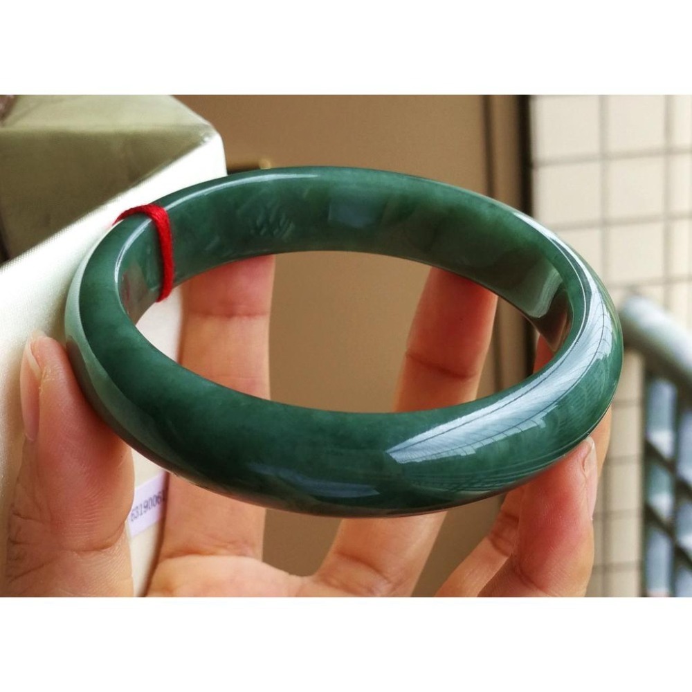滿綠辣綠淺藍水玉鐲手鐲-內徑約58.5mm__A029003-湧翠坊天然老坑A貨 緬甸翡翠 -附證書-細節圖2