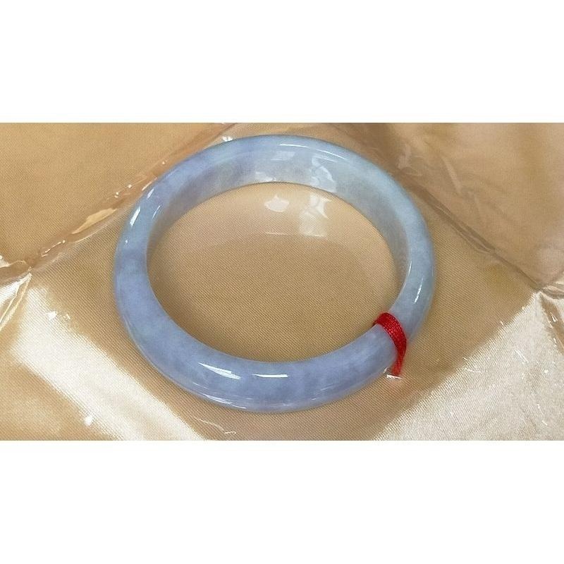 豔紫羅蘭滿紫、藍色橢圓貴妃翡翠玉鐲-長內徑約55.8mm，適合正圈53.8mm-A038006湧翠坊天然老坑A貨緬甸翡翠-細節圖4