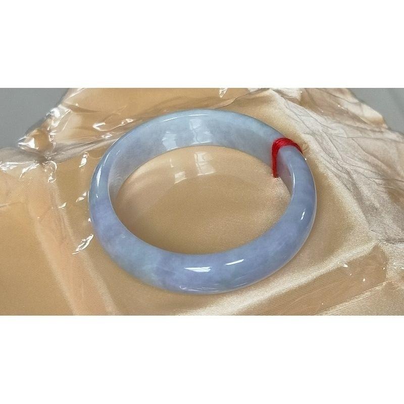 豔紫羅蘭滿紫、藍色橢圓貴妃翡翠玉鐲-長內徑約55.8mm，適合正圈53.8mm-A038006湧翠坊天然老坑A貨緬甸翡翠-細節圖5