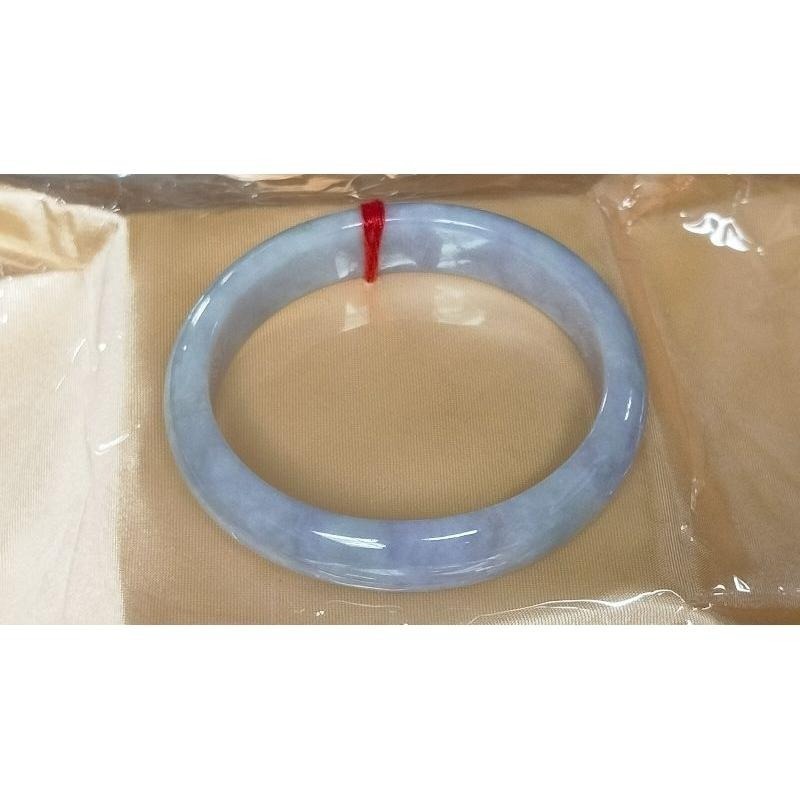 豔紫羅蘭滿紫、藍色橢圓貴妃翡翠玉鐲-長內徑約55.8mm，適合正圈53.8mm-A038006湧翠坊天然老坑A貨緬甸翡翠-細節圖6