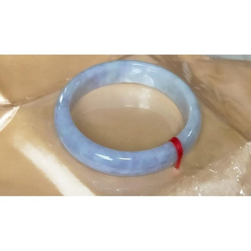 豔紫羅蘭滿紫、藍色橢圓貴妃翡翠玉鐲-長內徑約55.8mm，適合正圈53.8mm-A038006湧翠坊天然老坑A貨緬甸翡翠-細節圖7