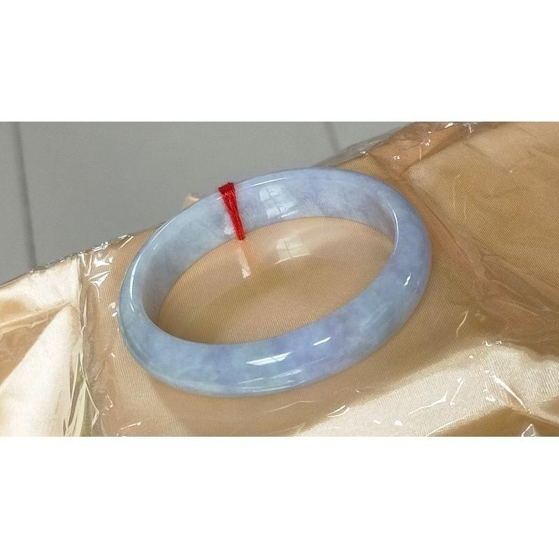 豔紫羅蘭滿紫、藍色橢圓貴妃翡翠玉鐲-長內徑約55.8mm，適合正圈53.8mm-A038006湧翠坊天然老坑A貨緬甸翡翠-細節圖8