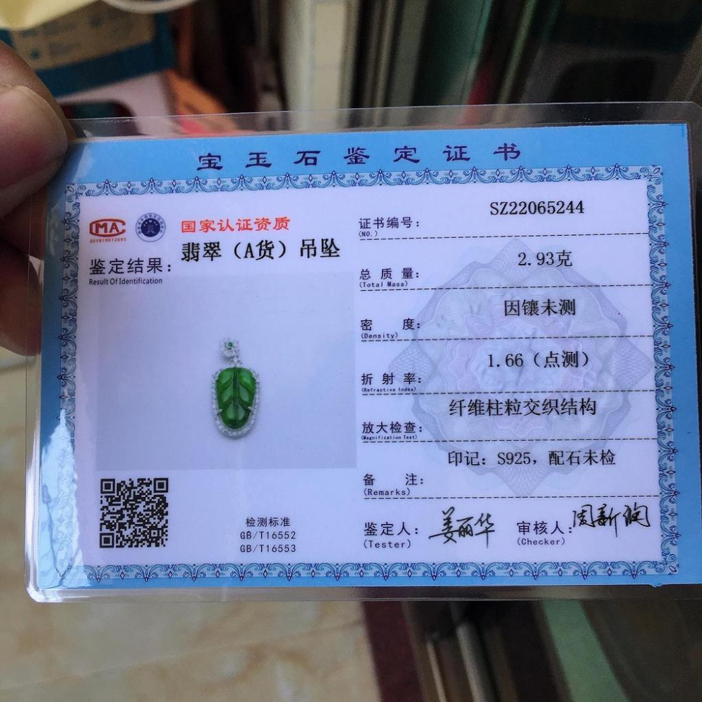 冰種起光滿綠正綠帝王綠葉子金枝玉葉翡翠項鍊玉墜吊墜，無色差-V013017-湧翠坊A貨天然老坑緬甸翡翠-附證書-細節圖7