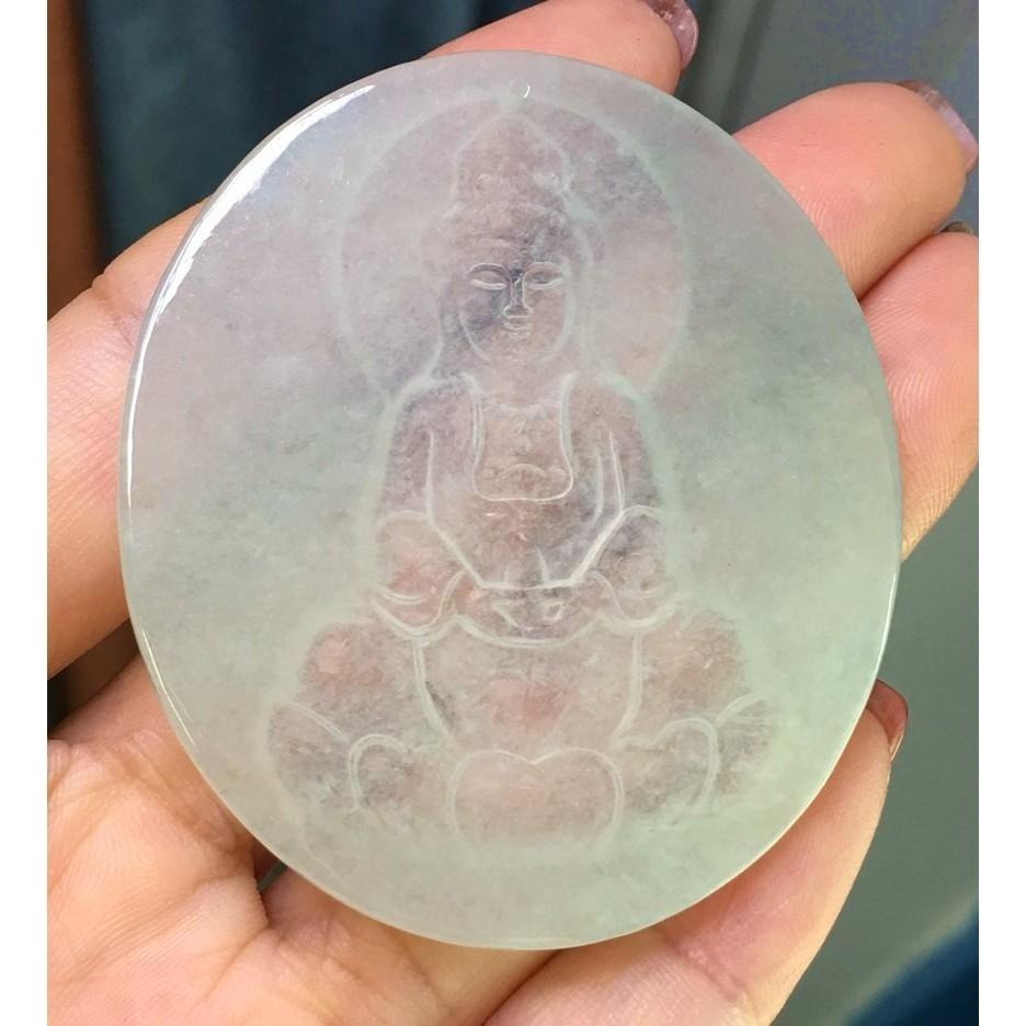 大件冰種起光高水頭冰玻滿綠觀音翡翠 項鍊 玉墜 吊墜 -V013015-湧翠坊天然老坑A貨緬甸翡翠吊墜-附證書-細節圖2