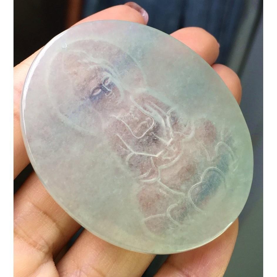 大件冰種起光高水頭冰玻滿綠觀音翡翠 項鍊 玉墜 吊墜 -V013015-湧翠坊天然老坑A貨緬甸翡翠吊墜-附證書-細節圖3