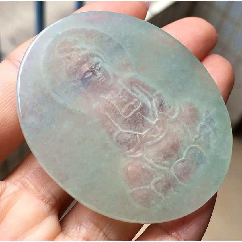 大件冰種起光高水頭冰玻滿綠觀音翡翠 項鍊 玉墜 吊墜 -V013015-湧翠坊天然老坑A貨緬甸翡翠吊墜-附證書-細節圖4