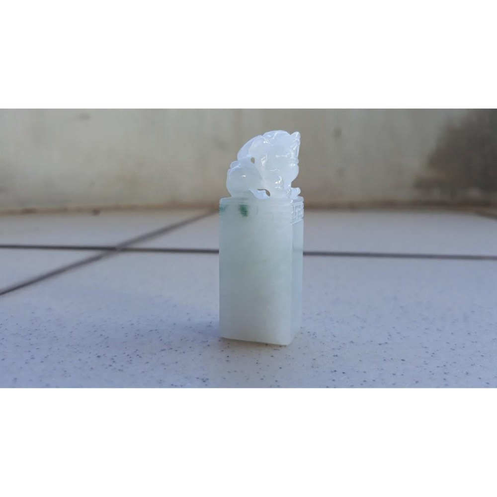 湧翠坊A貨 緬甸翡翠 印章 -附證書__精雕嫩 蘋果綠 飄翠綠翡翠 貔貅 印章 -V004010-細節圖3