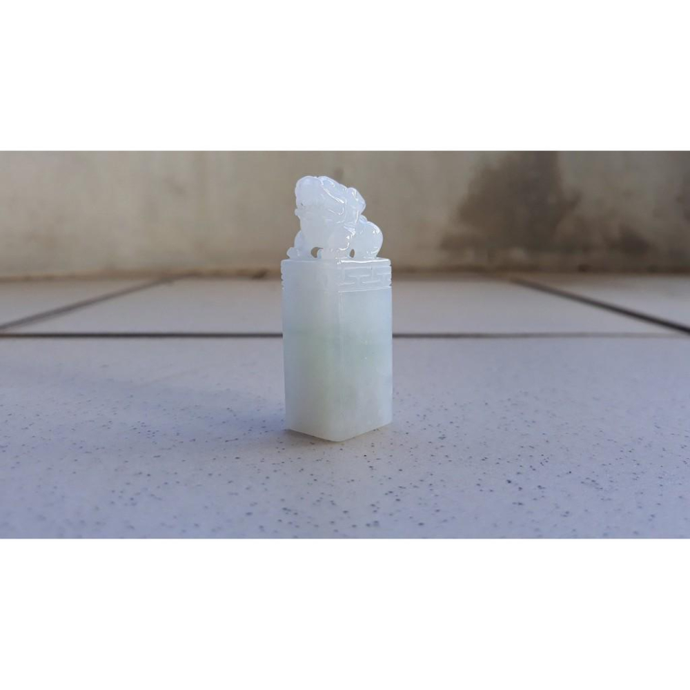 湧翠坊A貨 緬甸翡翠 印章 -附證書__精雕嫩 蘋果綠 飄翠綠翡翠 貔貅 印章 -V004010-細節圖4