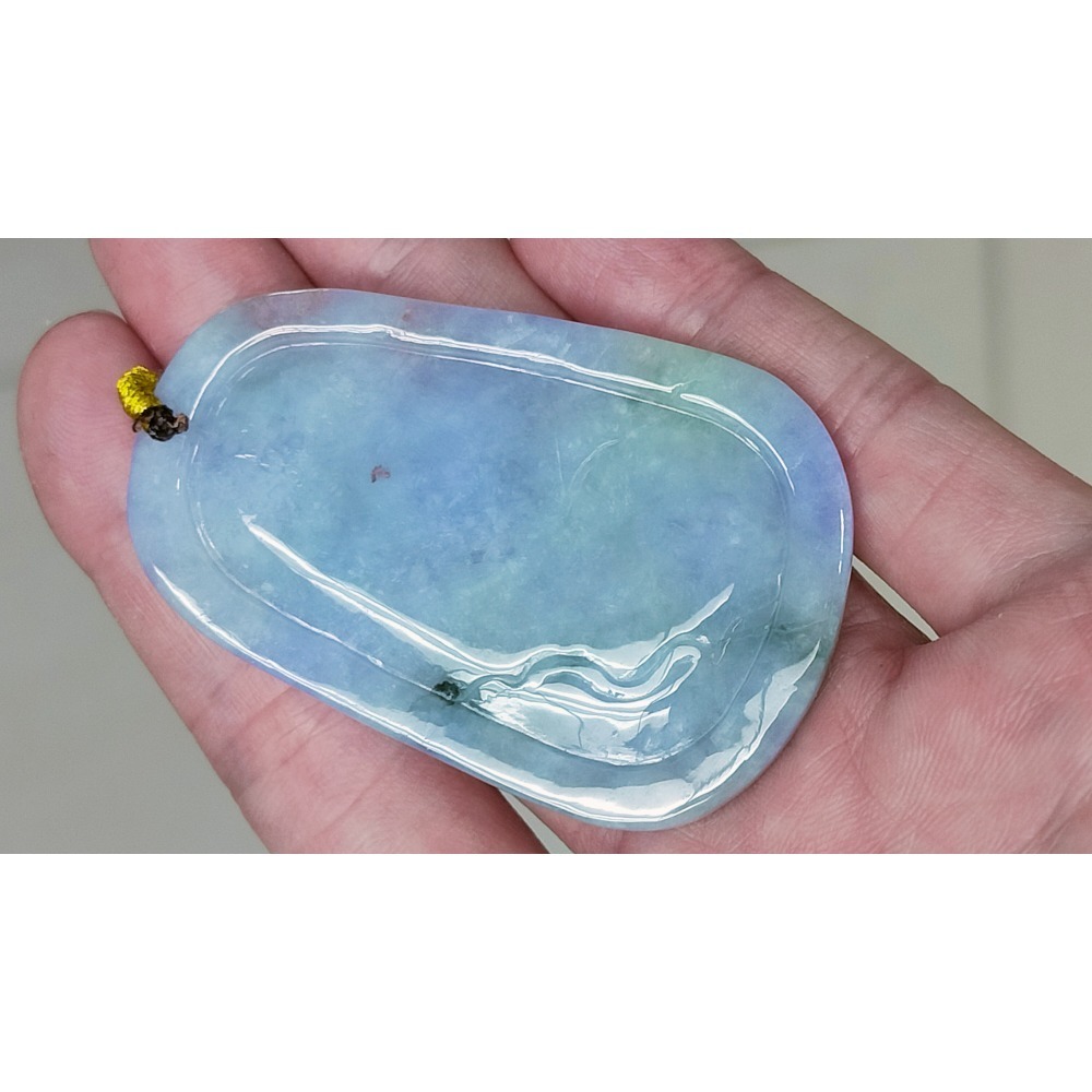 湧翠坊A貨 緬甸翡翠 吊墜 -附證書__艷紫羅蘭 飄綠飄紅 三彩 翡翠 龍牌 項鍊 玉墜 玉珮 -V004002-細節圖7