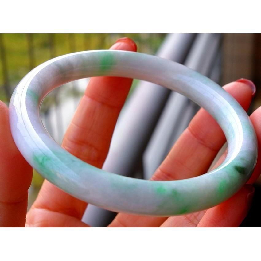 飄 陽綠 圓骨 圓條 翡翠 玉鐲 手鐲 -內徑約52.8mm-A045007-湧翠坊天然老坑A貨 緬甸翡翠 -附證書-細節圖4