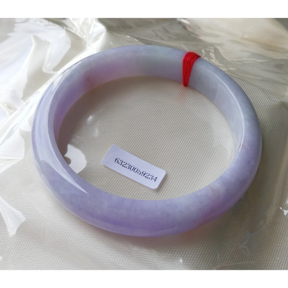 高水頭玉質細膩艷紫羅蘭飄紅、飄陽綠春彩翡翠玉鐲手鐲-內徑約57mm-A099002-天然老坑A貨緬甸翡翠-附證書-細節圖2