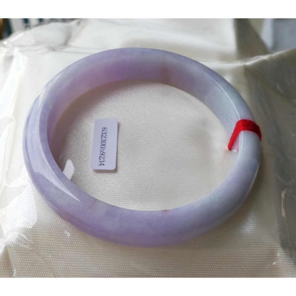 高水頭玉質細膩艷紫羅蘭飄紅、飄陽綠春彩翡翠玉鐲手鐲-內徑約57mm-A099002-天然老坑A貨緬甸翡翠-附證書-細節圖4