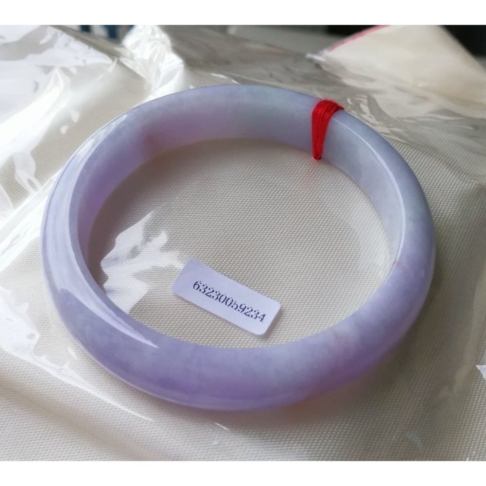 高水頭玉質細膩艷紫羅蘭飄紅、飄陽綠春彩翡翠玉鐲手鐲-內徑約57mm-A099002-天然老坑A貨緬甸翡翠-附證書-細節圖5