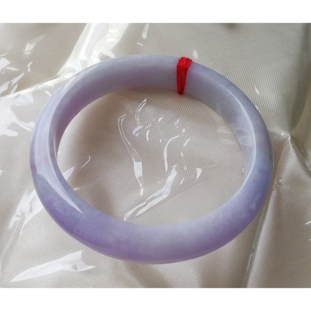 高水頭玉質細膩艷紫羅蘭飄紅、飄陽綠春彩翡翠玉鐲手鐲-內徑約57mm-A099002-天然老坑A貨緬甸翡翠-附證書-細節圖6