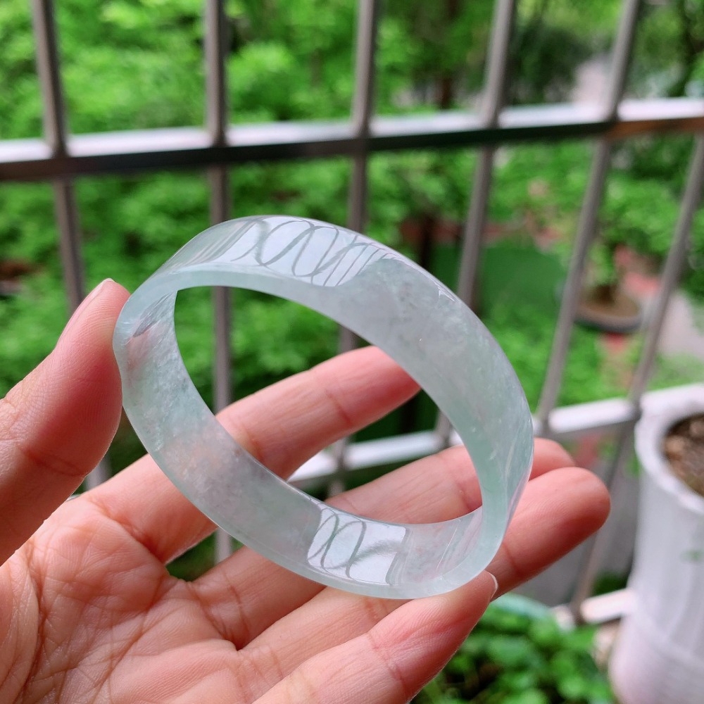 冰種起光玉質細膩嫩蘋果綠淺陽綠玉鐲手鐲-內徑約51.6mm-A061010-湧翠坊A貨緬甸手鐲-附台灣證書-細節圖6