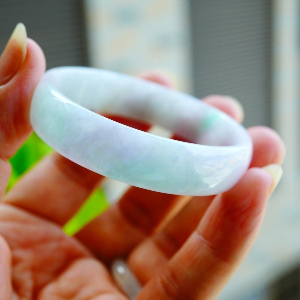 冰粉紫飄陽綠蘋果綠春彩翡翠玉鐲手鐲-內徑約50.5mm手圍17-A088219湧翠坊天然A貨緬甸產翡翠-細節圖7