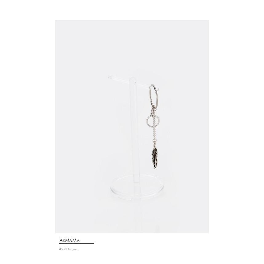 韓國代購 ASMAMA 正品 防彈少年團 BTS SUGA 閔玧其 同款復古羽毛長鏈 正韓耳環 玧其同款 耳夾式耳環-細節圖8
