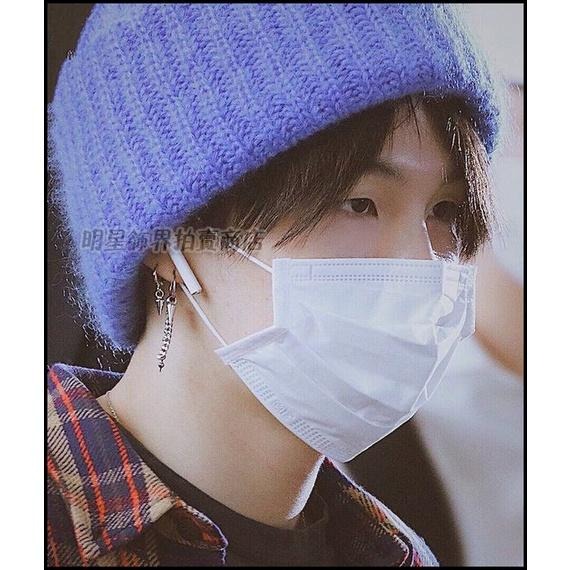 韓國耳環 ASMAMA 防彈少年團 BTS SUGA 閔玧其 同款尖錐圓環耳環 玧其同款 正韓耳環 耳夾式耳環-細節圖4