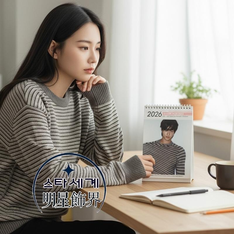 韓國進口 21世紀大君夫人 背著善宰跑 邊佑錫 Byeon Woo Seok 2026~2027 年曆 台曆 貼紙-細節圖4
