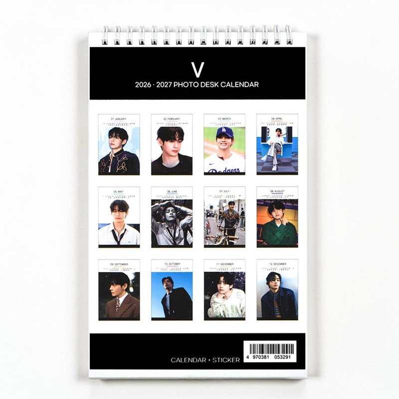 韓國進口 防彈少年團 BTS V 金泰亨 年曆 2026 ~ 2027 韓國照片桌曆台曆 韓國桌曆-細節圖5