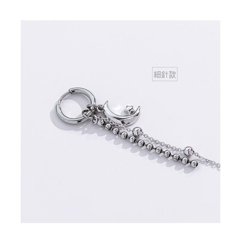 韓國代購 ASMAMA 正品 防彈少年團 BTS SUGA 玧其同款月亮珠鍊耳環正韓耳環 耳夾式耳環 韓式耳環-細節圖5