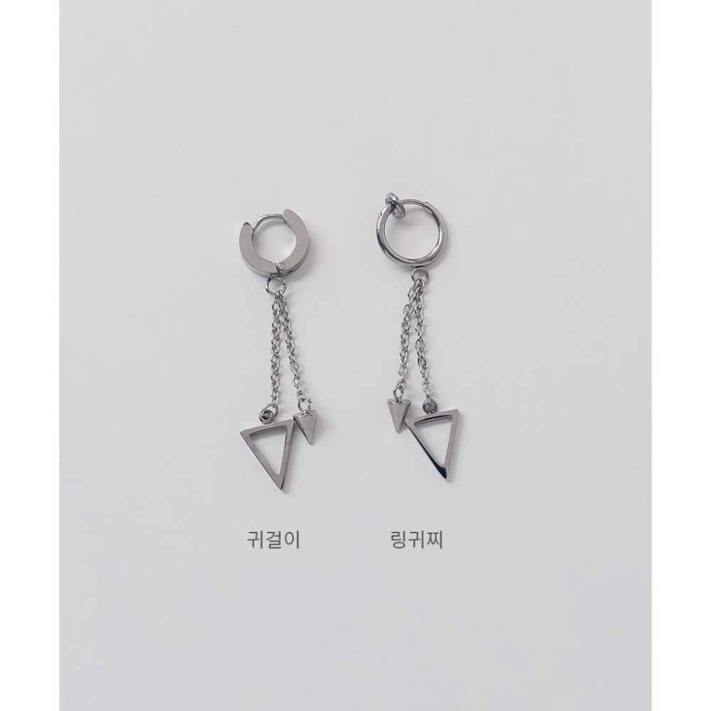 韓國代購 ASMAMA正品 TXT BEOMGYU 崔杋圭 同款長鏈幾何吊墜耳環 崔杋圭同款 正韓耳環 耳夾式耳環-細節圖9