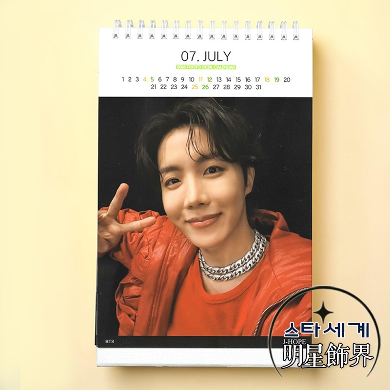 韓國進口 防彈少年團 BTS j-hope 鄭號錫 2026 ~ 2027 直立式照片桌曆台曆-細節圖2