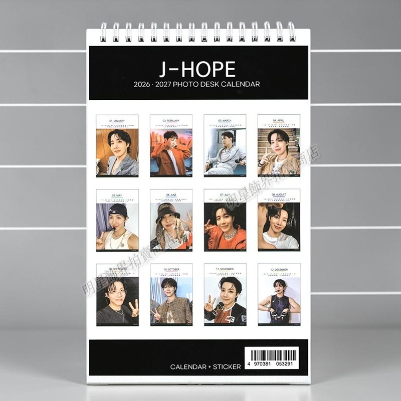 韓國進口 防彈少年團 BTS j-hope 鄭號錫 2026 ~ 2027 直立式照片桌曆台曆-細節圖5