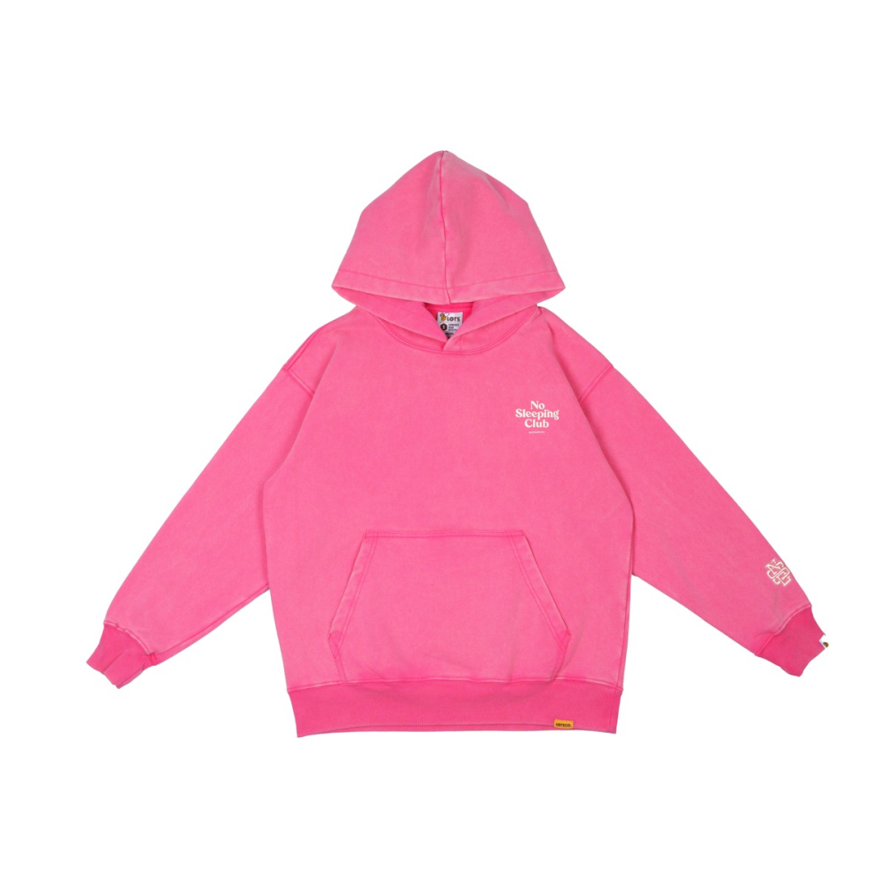 LOTSSUPPLYCO.No sleeping club水洗桃紅(秋冬長袖帽T)-細節圖8