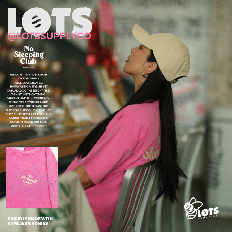 LOTSSUPPLYCO.No sleeping club(短袖,粉)-細節圖2