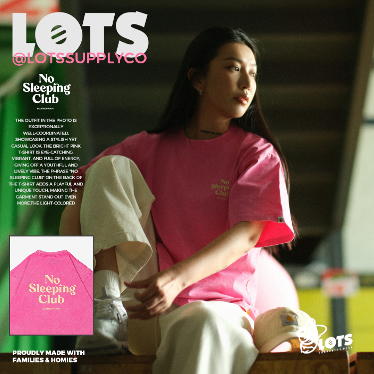 LOTSSUPPLYCO.No sleeping club(短袖,粉)-細節圖5