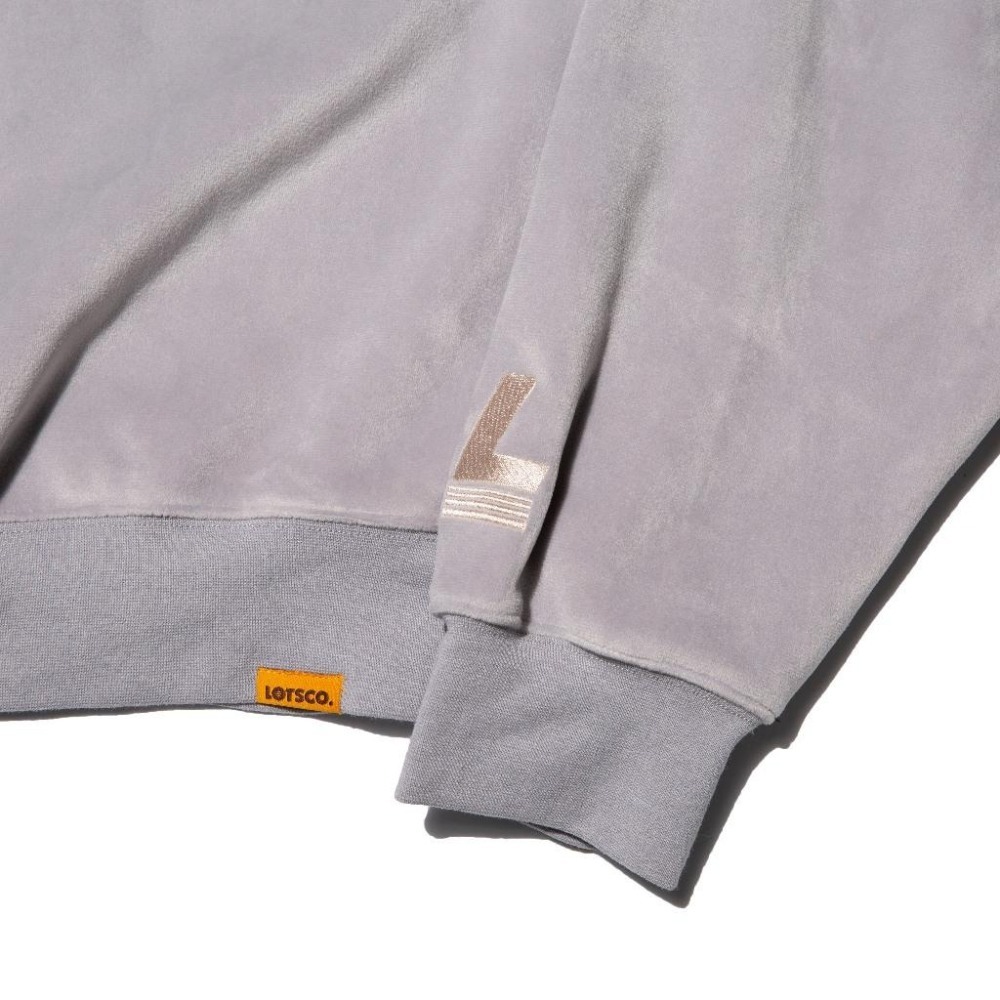 LOTSSUPPLYCO.Letters Velour Crewneck 石灰色/ 絨布大學T-細節圖3